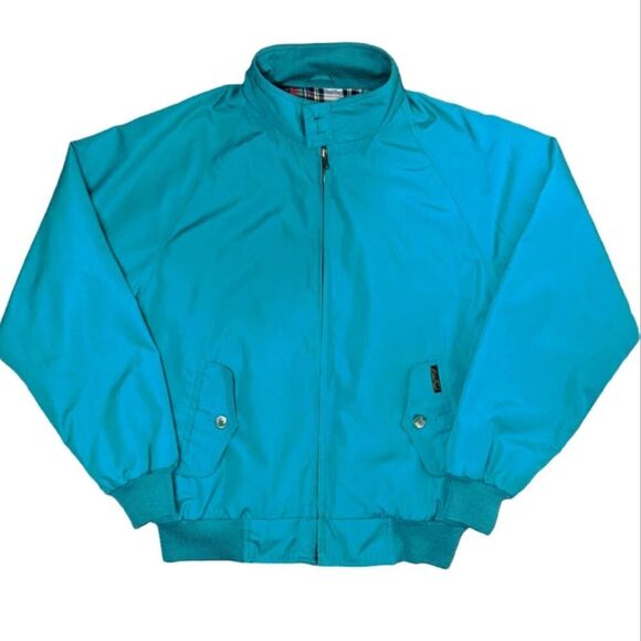 Eddie Bauer VTG 90s Teal Flannel Lined Jacket Men's Spring Coat Grandpa Medium - Picture 1 of 12